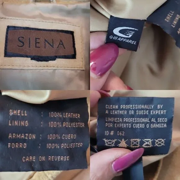 Vtg Womens Siena Camel Suede Genuine Leather Jacket Shacket Sz L Zip Neutral - Picture 3 of 11